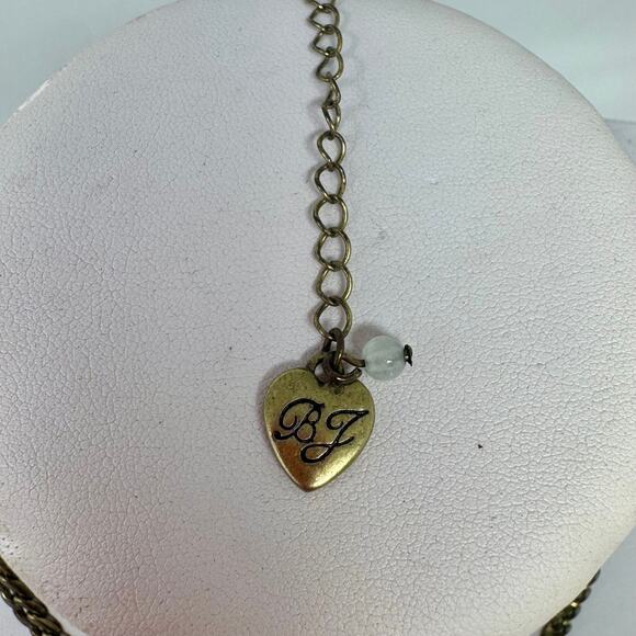 Betsey Johnson Woodland Antique Gold Tone Metal Bib Necklace Multi Color Stones - Picture 4 of 4